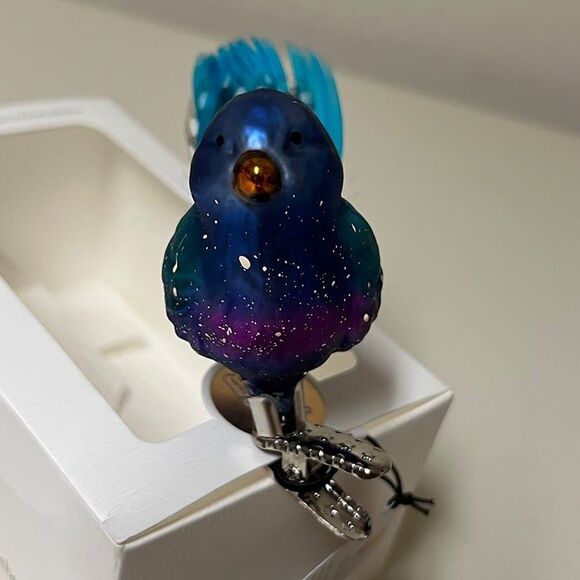 Inge-Glas Belinda Bluebird German Glass Christmas Tree Ornament - Picture 7 of 12